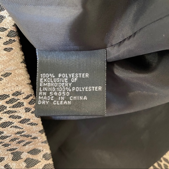 Albert Nipon Metallic Snake Print Blazer SZ 6 - Picture 6 of 9